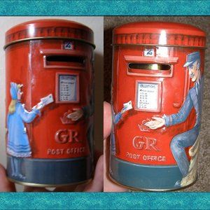 Vintage Churchhill's of London Heritage of England Post Box Candy Tin Coin Bank